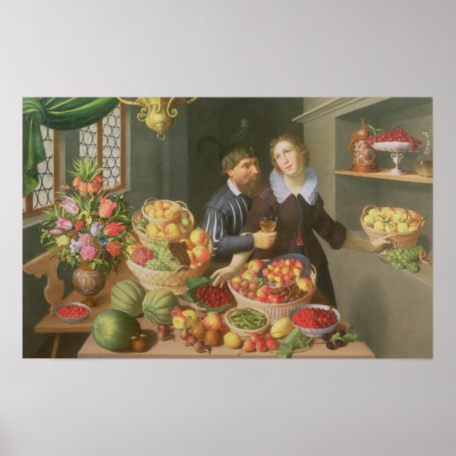 Poster Man and Woman Before a Table (Frente)