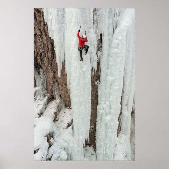 Poster Man climbing ice, Colorado (Frente)
