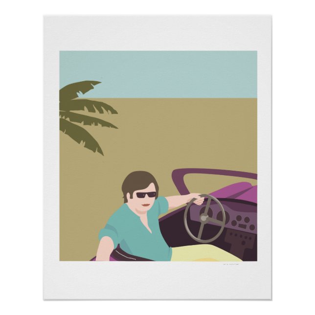 Pôster man in sportwagen met zonnebril (Frente)