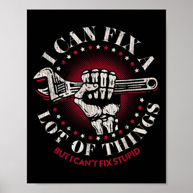 Poster Man Mechanic I Can Fix A Lot Of Things But Can't F (Frente)