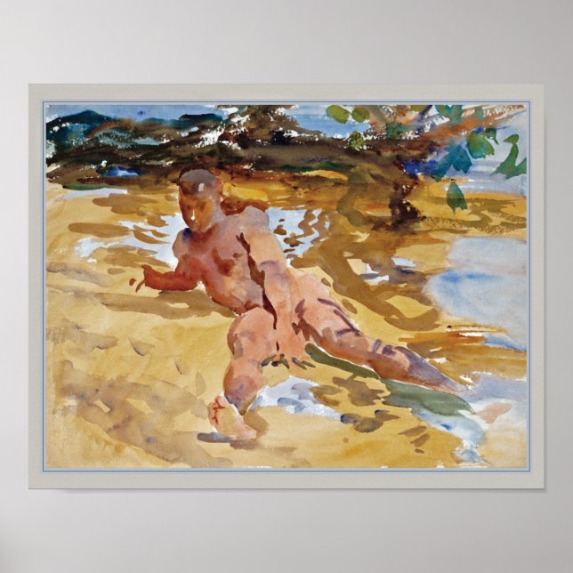 Poster Man on Beach Florida by John Singer Sargent (Frente)