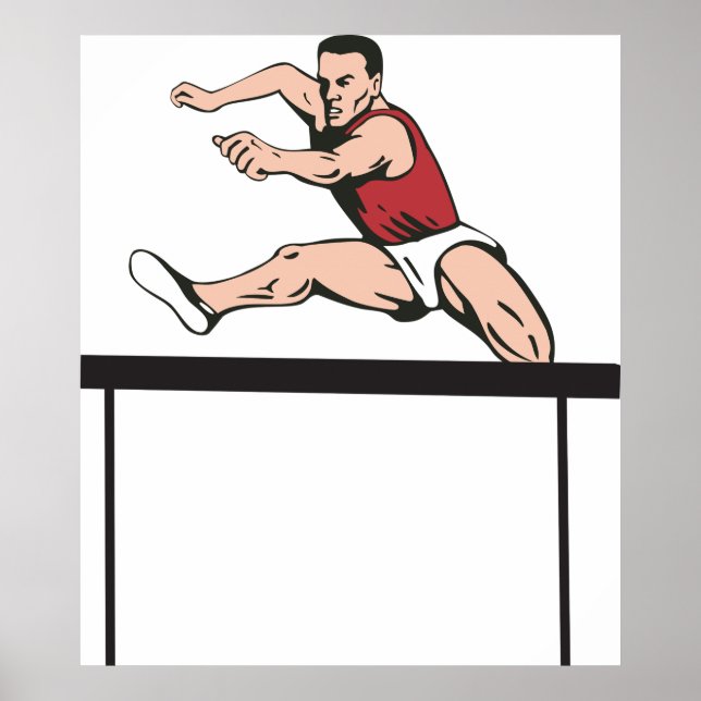 Poster Man Pulando Hurdles (Frente)