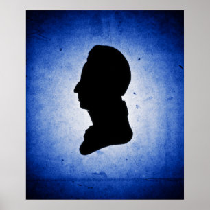 Pôster "Man Silhouette on Blue" poster/impressão