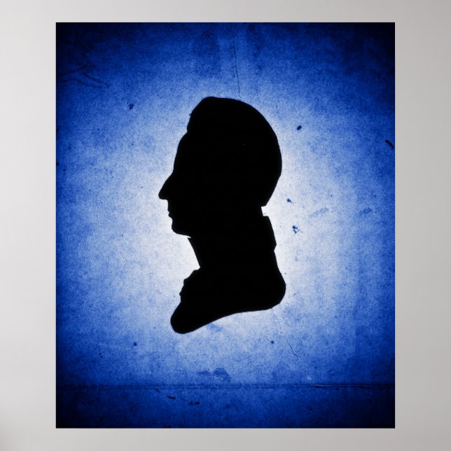 Pôster "Man Silhouette on Blue" poster/impressão (Frente)