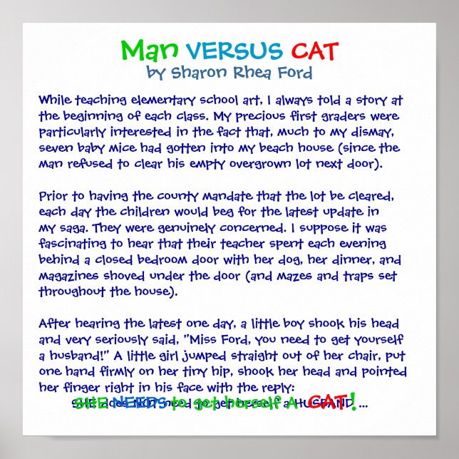 Poster Man Versus Cat por SRF (Frente)