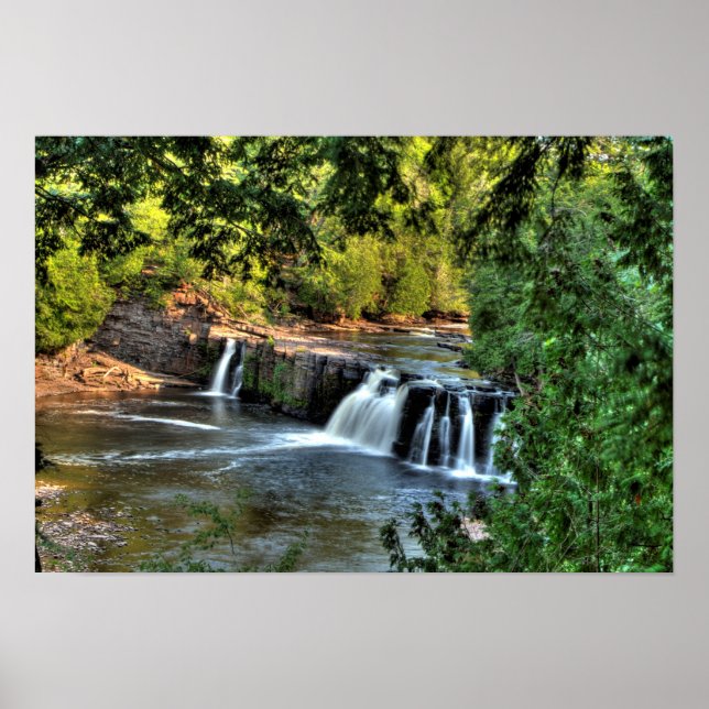 Pôster Manabezho Falls, Michigan. (Frente)