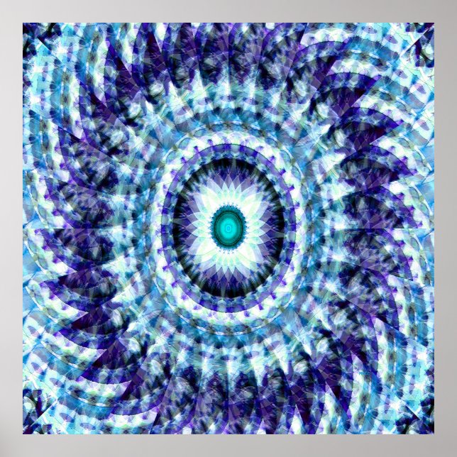 Poster Manala negra da turquesa azul-esbranquiçada (Frente)