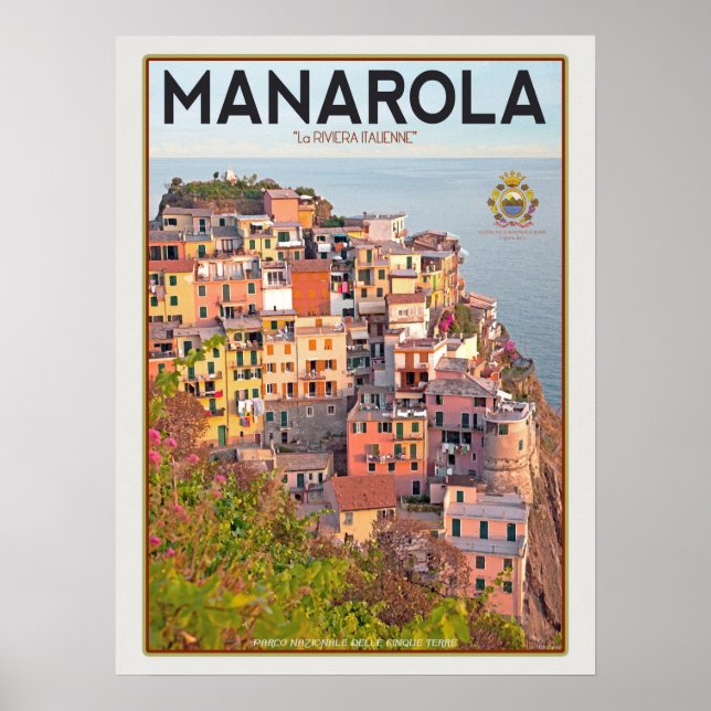 Poster Manarola Vineyard Harbour - em branco (Frente)