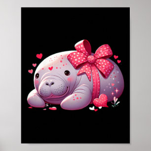 Poster Manatim Coracoes de Valentina Animal Mar Oceano 1