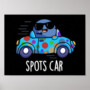 Poster Manchas Carro Esportivo Engraçado Carro Pun Dark B