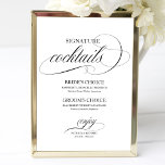 Poster Manchas de Assinatura Preto<br><div class="desc">Uma simples placa de coquetel de assinatura de casamento de caligrafia. Eu ofereço um serviço de personalização gratuito,  se você tiver perguntas ou solicitações especiais,  por favor,  sinta-se livre</div>