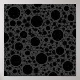 Poster Manchas de Bolha Espacial - Preto