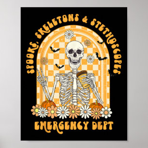 Poster Manchas Esqueletos E Estetoscópio