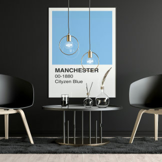 Pôster Manchester Blue Cityzen - Limite Branco
