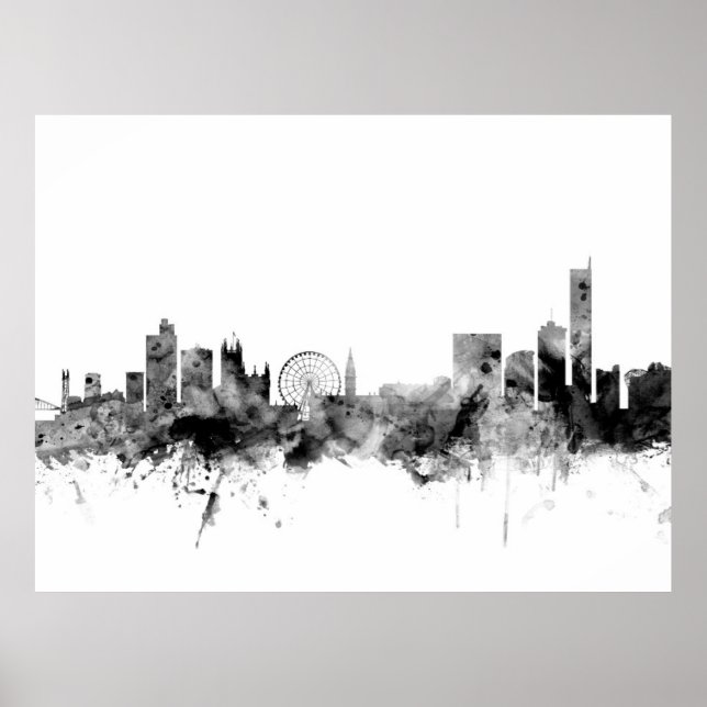 Poster Manchester England Skyline (Frente)