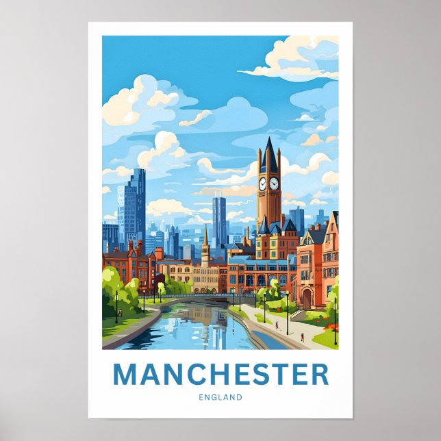 Poster Manchester England Travel Print (Frente)