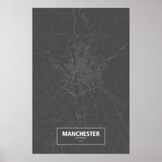 Poster Manchester, New Hampshire (branco a preto)