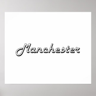 Pôster Manchester New Hampshire Classic Retro Design