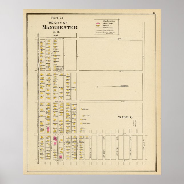 Pôster Manchester, NH, Ward 6 (Frente)