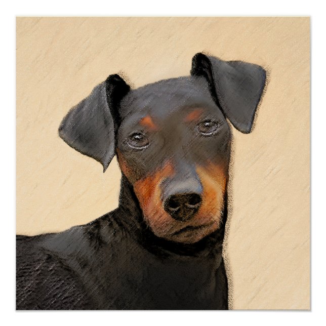 Pôster Manchester Terrier Pintura Original (Frente)