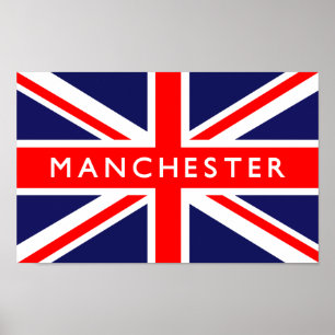Poster Manchester UK Flag