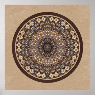 Pôster Mandala abstrata das cores do café