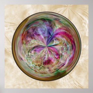 Pôster Mandala abstrata multicolorido da bolha