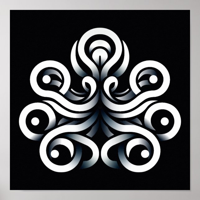 Poster Mandala Abstrato Geométrico Sagrado Zen Minimalist (Frente)