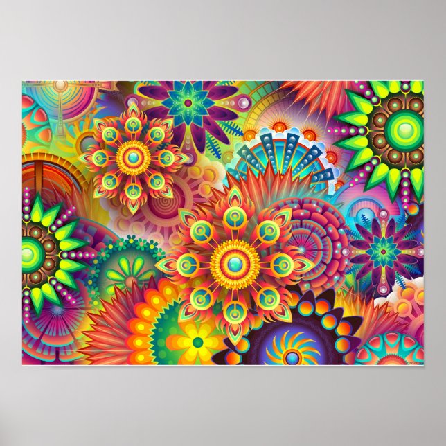 Poster Mandala Abstrato Spiritual Trippy Espiritual (Frente)