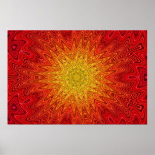 Pôster Mandala alaranjada e amarela de