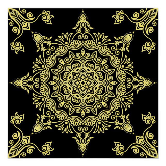 Pôster Mandala amarela (Frente)