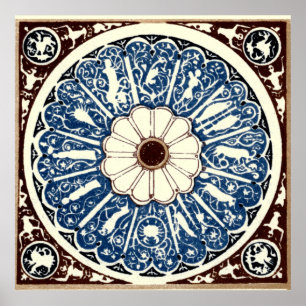Poster Mandala antiga do zodíaco