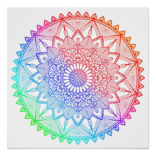 Pôster Mandala Arco-íris
