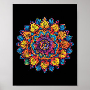 Poster Mandala Arco-íris Geometria Espiritual