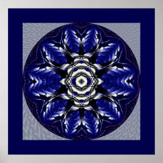 Pôster mandala azul