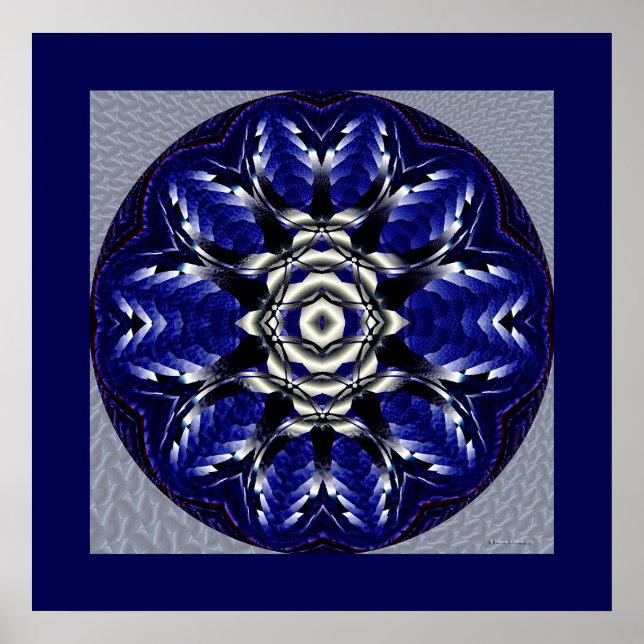 Pôster mandala azul (Frente)