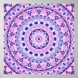 Poster Mandala Boho Roxo Espiritual Meditação Calmo Aconc