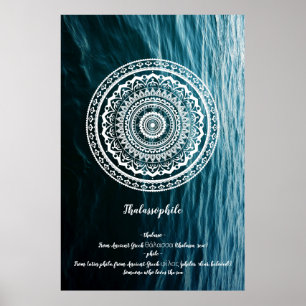 Poster Mandala Branca Deixe o mar te libertar