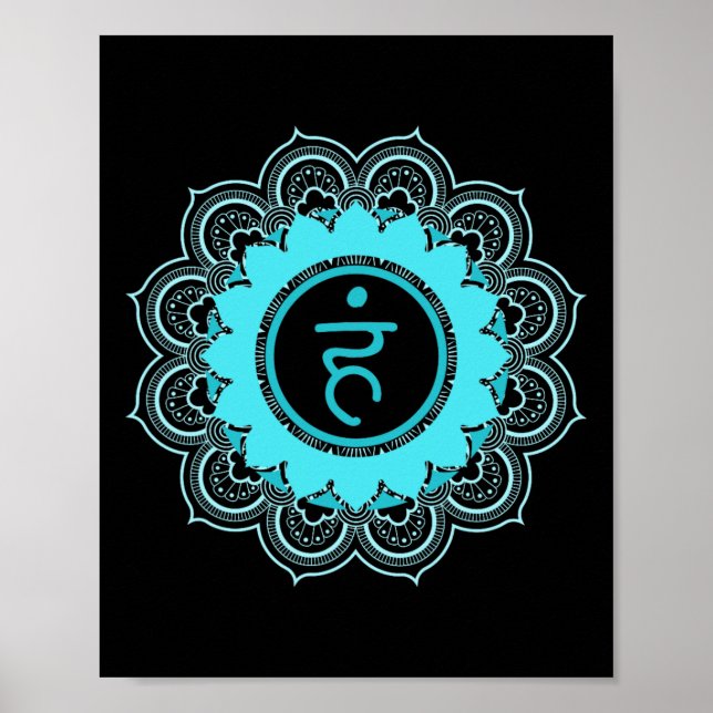 Poster Mandala Chakra da Garganta Vishuddha (Frente)