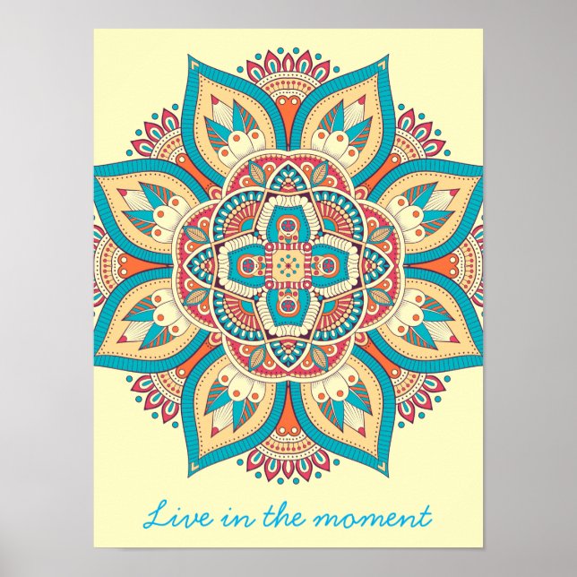 Poster Mandala colorful Moroccan ethnic pattern (Frente)