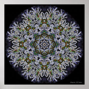 Poster Mandala colorida do floco de neve