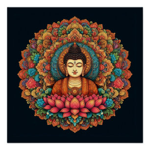 Pôster Mandala com buddha