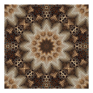 Pôster Mandala com Elementos Hexagonais
