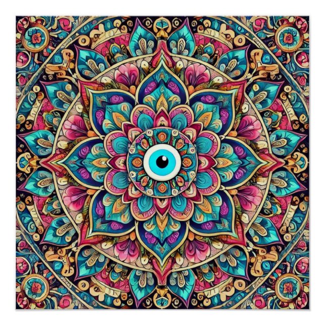 Pôster Mandala com mau (Frente)