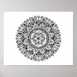 Pôster Mandala da flor com a semente da vida