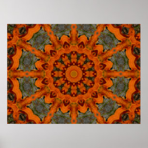 Pôster Mandala da laranja do hemerocallis