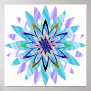 Poster Mandala Damask Lotus Flower Art Elegante
