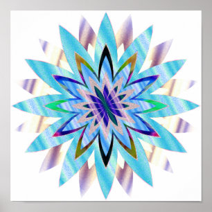 Poster Mandala Damask Lotus Flower Art Elegante
