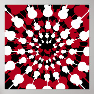 Pôster mandala das guitarra da rocha