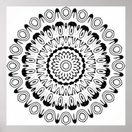 Poster Mandala de Anel de Contraste Ousado com Camadas de